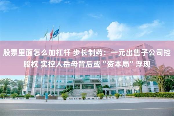 股票里面怎么加杠杆 步长制药：一元出售子公司控股权 实控人岳母背后或“资本局”浮现