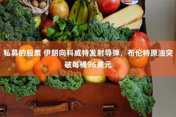 私募的股票 伊朗向科威特发射导弹，布伦特原油突破每桶96美元